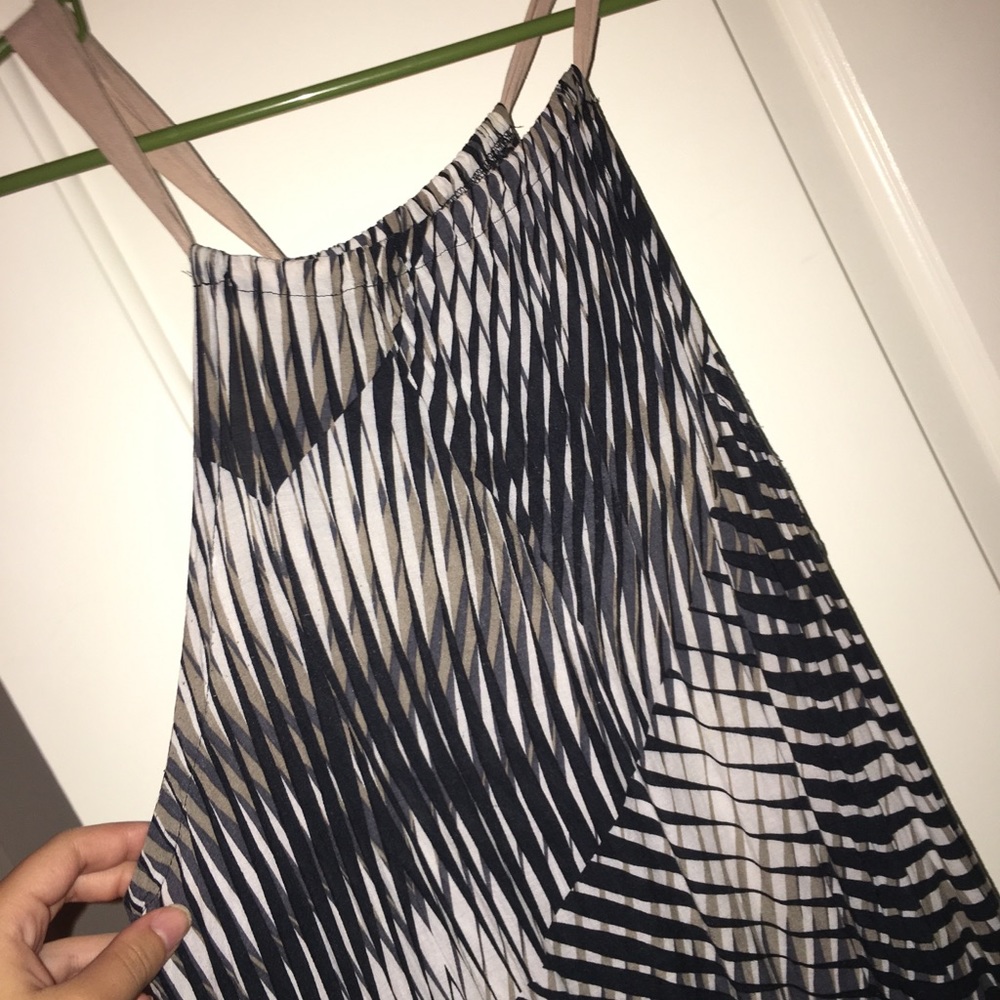 long black & white dress